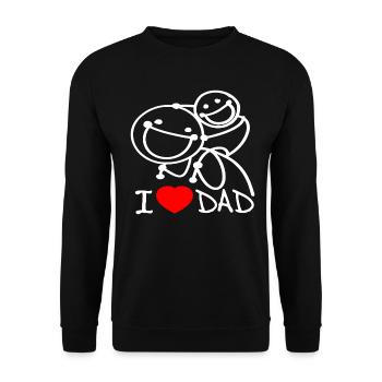 Ich liebe Papa SE - Unisex Pullover - Schwarz - Vorne - Alina (178cm) & Michal (187cm)