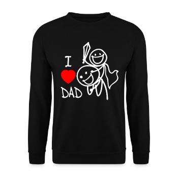 Ich liebe Papa SE - Unisex Pullover - Schwarz - Vorne - Alina (178cm) & Michal (187cm)