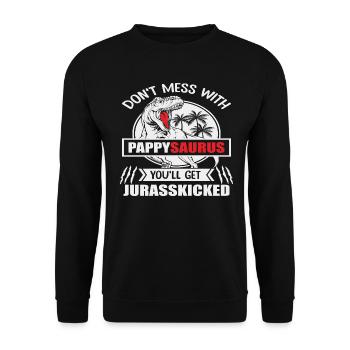 Papasaurus - père, père, fête des pères, cadeau, famille - Sweat-shirt Unisexe - noir - Devant - Alina (178cm) & Michal (187cm)