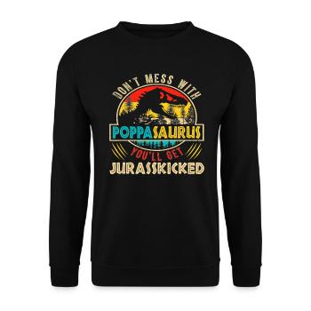 Papasaurus - père, père, fête des pères, cadeau, famille - Sweat-shirt Unisexe - noir - Devant - Alina (178cm) & Michal (187cm)