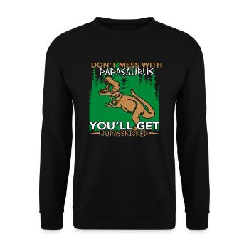 Papasaurus - père, père, fête des pères, cadeau, famille - Sweat-shirt Unisexe - noir - Devant - Alina (178cm) & Michal (187cm)