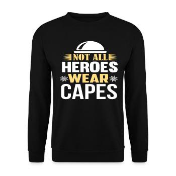 Not All Super Heroes Wear Capes - Unisex Sweatshirt - black - Front - Alina (178cm) & Michal (187cm)