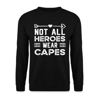 Nicht alle Superhelden tragen Umhänge - Unisex Pullover - Schwarz - Vorne - Alina (178cm) & Michal (187cm)