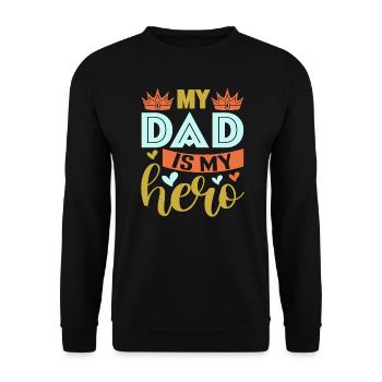 Cadeau de fête des pères de papa - Sweat-shirt Unisexe - noir - Devant - Alina (178cm) & Michal (187cm)