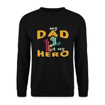 Father Dad's Father's Day Gift - Unisex Sweatshirt - black - Front - Alina (178cm) & Michal (187cm)