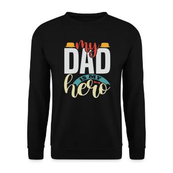 Father Dad's Father's Day Gift - Unisex Sweatshirt - black - Front - Alina (178cm) & Michal (187cm)