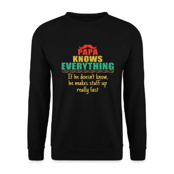 Daddy Dad Gift Dad Dad's Day Birthday - Unisex Sweatshirt - black - Front - Alina (178cm) & Michal (187cm)
