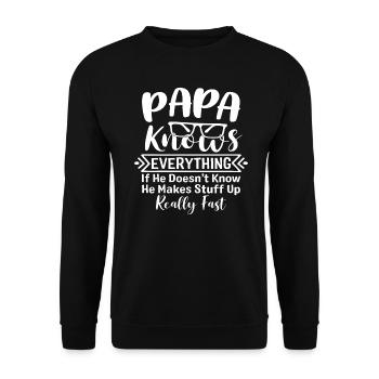 Daddy Dad Gift Dad Dad's Day Birthday - Unisex Sweatshirt - black - Front - Alina (178cm) & Michal (187cm)