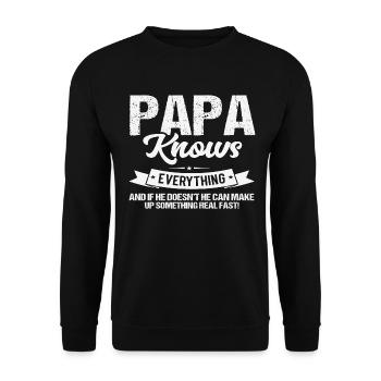 Daddy Dad Gift Dad Dad's Day Birthday - Unisex Sweatshirt - black - Front - Alina (178cm) & Michal (187cm)