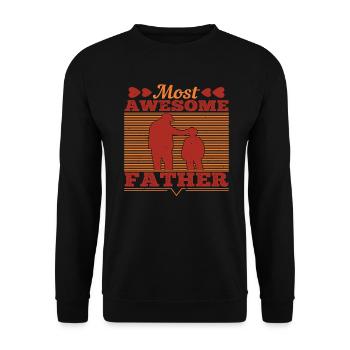 Most huge father - Father's Day - Unisex Sweatshirt - black - Front - Alina (178cm) & Michal (187cm)