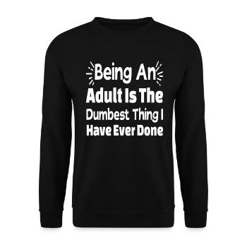 Being An Adult - Unisex Sweatshirt - black - Front - Alina (178cm) & Michal (187cm)