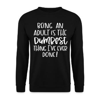 Ein Erwachsener sein - Unisex Pullover - Schwarz - Vorne - Alina (178cm) & Michal (187cm)