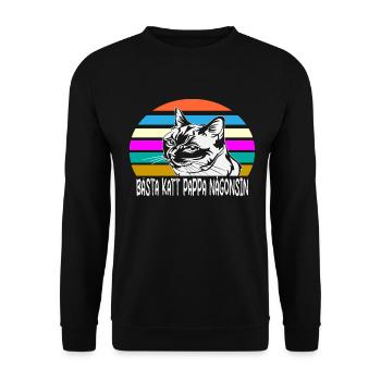 Best cat dad ever best cat dad kitten - Unisex Sweatshirt - black - Front - Alina (178cm) & Michal (187cm)