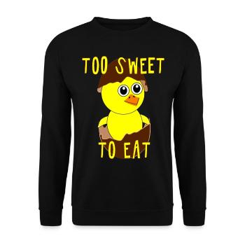Chicks - TOO SWEET TO EAT - vegan fun4m3animal - Unisex Sweatshirt - black - Front - Alina (178cm) & Michal (187cm)