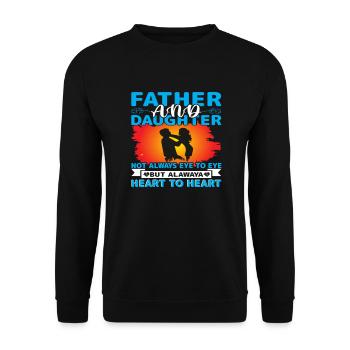 Vater und Tochter - Unisex Pullover - Schwarz - Vorne - Alina (178cm) & Michal (187cm)