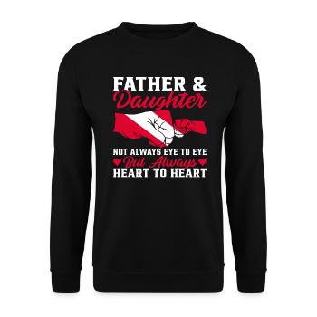 Vater und Tochter - Unisex Pullover - Schwarz - Vorne - Alina (178cm) & Michal (187cm)