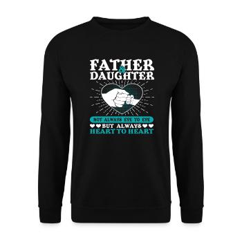 Vater und Tochter - Unisex Pullover - Schwarz - Vorne - Alina (178cm) & Michal (187cm)