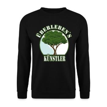 Überlebenskünstler Baum Wald Natur - Schutz Welt - Unisex Pullover - Schwarz - Vorne - Alina (178cm) & Michal (187cm)