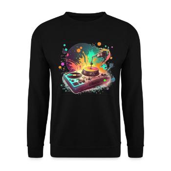 Sci Fi Turntable - Unisex Sweatshirt - black - Front - Alina (178cm) & Michal (187cm)
