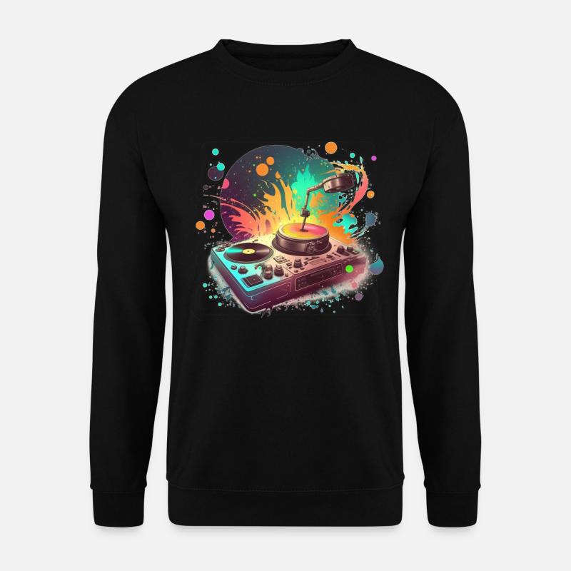Sci-Fi-Plattenspieler - Unisex Pullover - Schwarz