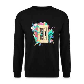 Retro Cassette - Unisex Sweatshirt - black - Front - Alina (178cm) & Michal (187cm)