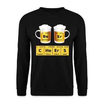 Tableau périodique de la bière - Sweat-shirt Unisexe - noir - Devant - Alina (178cm) & Michal (187cm)