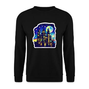 Château magique dans le Moonshine - Sweat-shirt Unisexe - noir - Devant - Alina (178cm) & Michal (187cm)