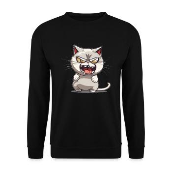 Chat fou - Sweat-shirt Unisexe - noir - Devant - Alina (178cm) & Michal (187cm)