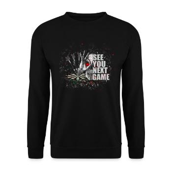Dart Skull Motif Cool Graphic Multicolor with Skull - Unisex Sweatshirt - black - Front - Alina (178cm) & Michal (187cm)