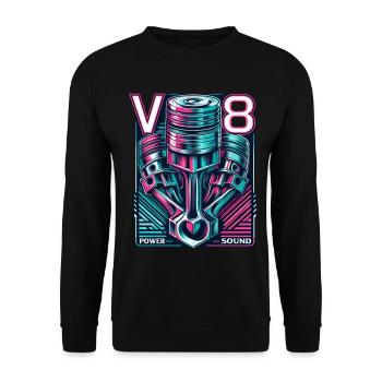 V8 - Unisex Sweatshirt - black - Front - Alina (178cm) & Michal (187cm)