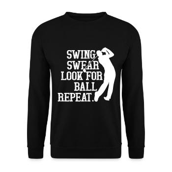 Swing Swear Look For Ball Repeat Golf - Unisex Pullover - Schwarz - Vorne - Alina (178cm) & Michal (187cm)