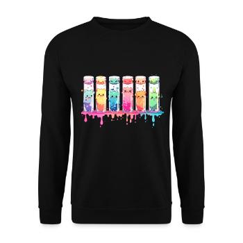 Drôle de chimie science chimiste tubes à essai - Sweat-shirt Unisexe - noir - Devant - Alina (178cm) & Michal (187cm)