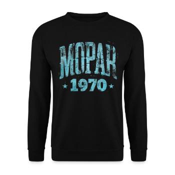 Mopar 1970 – Vintage Distressed Look Turquoise Pri - Unisex Sweatshirt - black - Front - Alina (178cm) & Michal (187cm)