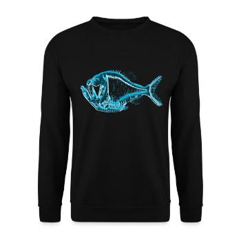 Tiefsee Beilfisch Unterwasserwelt Meeresbewohner - Unisex Pullover - Schwarz - Vorne - Alina (178cm) & Michal (187cm)