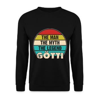 Götti Firmgötti Taufgötti Götti Fragen - Unisex Pullover - Schwarz - Vorne - Alina (178cm) & Michal (187cm)