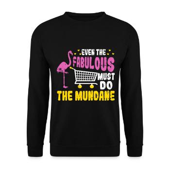 Flamingo Lustiges Flamingo Vogel Geschenk - Unisex Pullover - Schwarz - Vorne - Alina (178cm) & Michal (187cm)