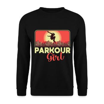 Parkour Freerunning Traceur - Unisex Pullover - Schwarz - Vorne - Alina (178cm) & Michal (187cm)