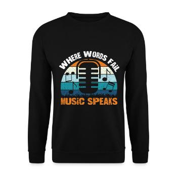 Musiker Musik Rhythmus Notenschlüssel - Unisex Pullover - Schwarz - Vorne - Alina (178cm) & Michal (187cm)