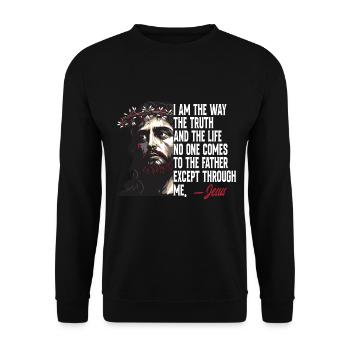 I Am The Way The Truth And The Life Jesus Christ - Unisex Sweatshirt - black - Front - Alina (178cm) & Michal (187cm)
