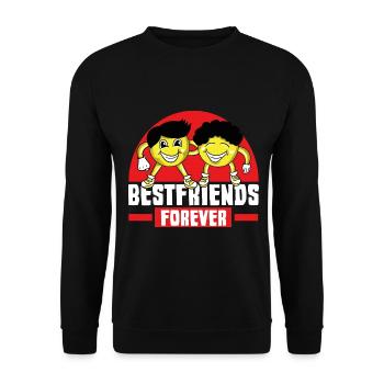 Best Friends Best Buds Best Friend - Unisex Sweatshirt - black - Front - Alina (178cm) & Michal (187cm)