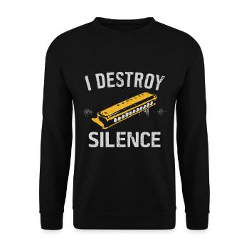 Keytar Keyboard Gift - Unisex Sweatshirt - black - Front - Alina (178cm) & Michal (187cm)