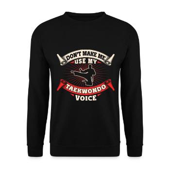 TKD Korean Martial Arts Tae Kwon - Unisex Pullover - Schwarz - Vorne - Alina (178cm) & Michal (187cm)