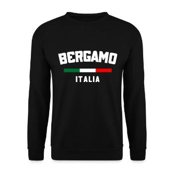 Bergamo Italien T-Shirt - Bergamo Italia Tee - Unisex Pullover - Schwarz - Vorne - Alina (178cm) & Michal (187cm)