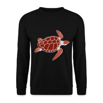 Turtle (red) - Unisex Sweatshirt - black - Front - Alina (178cm) & Michal (187cm)