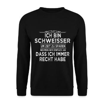 Schweißer Metallbauer Schweisser Schweißen - Unisex Pullover - Schwarz - Vorne - Alina (178cm) & Michal (187cm)