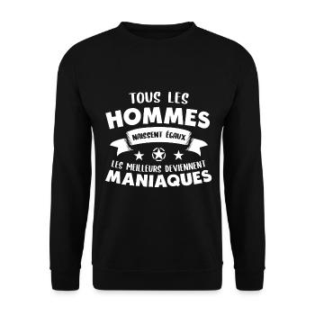 Maniaque cadeau drôle homme propreté ménage - Sweat-shirt Unisexe - noir - Devant - Alina (178cm) & Michal (187cm)