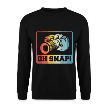 Photography Camera Lens Retro Oh - Unisex Pullover - Schwarz - Vorne - Alina (178cm) & Michal (187cm)