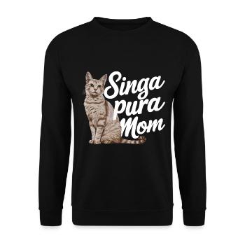 Katze Singapura Geschenk - Unisex Pullover - Schwarz - Vorne - Alina (178cm) & Michal (187cm)