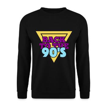 90s 90er - Unisex Pullover - Schwarz - Vorne - Alina (178cm) & Michal (187cm)