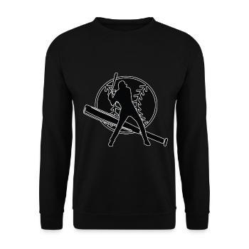 Joueur de baseball Baseball Batteur de batte de baseball - Sweat-shirt Unisexe - noir - Devant - Alina (178cm) & Michal (187cm)